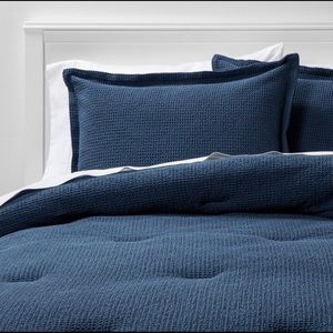 Duvet Cover& Sham|Twin XL|Indigo Waffle